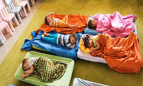 Children having a nap time at NurtureNest